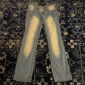 y2k low rise accent denim flare jeans
